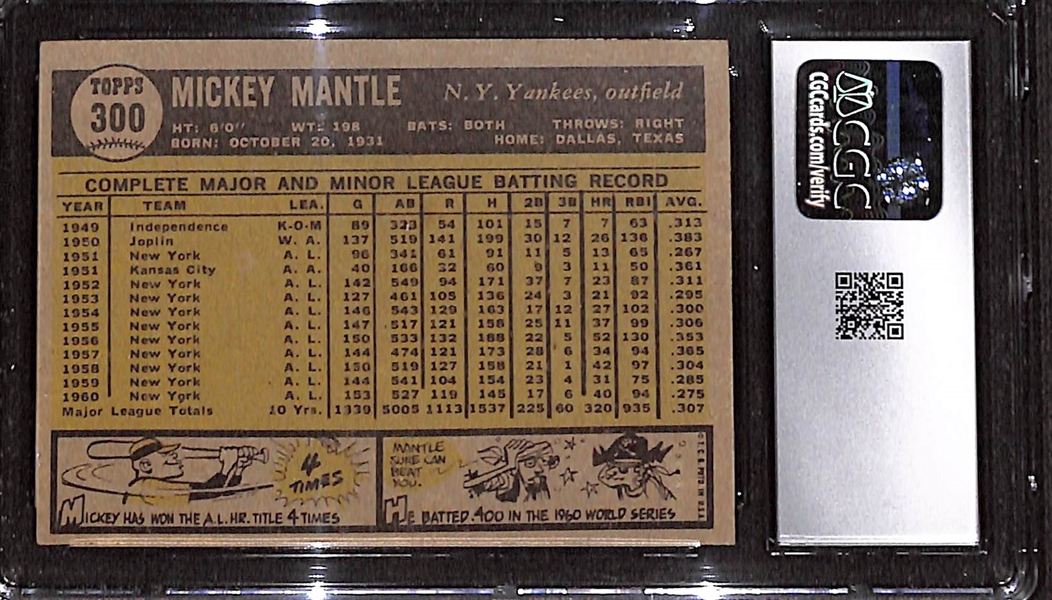 1961 Topps Mickey Mantle #300 CGC 3.5
