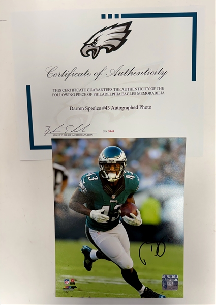 Lot of Signed Philadelphia Eagles & Phillies Memorabilia Lot w. a LeSean McCoy Full Size Helmet, More (+JSA Auction Letter)