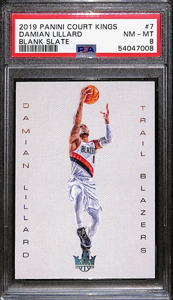 2019 Panini Court Kings Damian Lillard Blank Slate #7 PSA 8