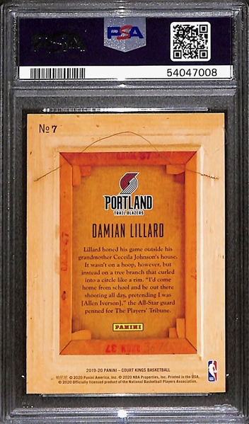 2019 Panini Court Kings Damian Lillard Blank Slate #7 PSA 8