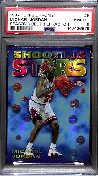 1997 Topps Chrome Michael Jordan Season's Best Refractor #6 Graded PSA 8
