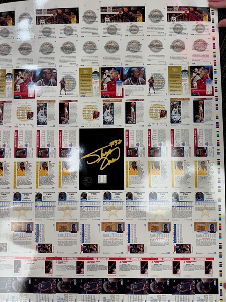 Basketball Memorabilia Lot w. (4) Un-cut Sheets & Penny Hardaway Signed 8x10 Photograph (UD Authentication)