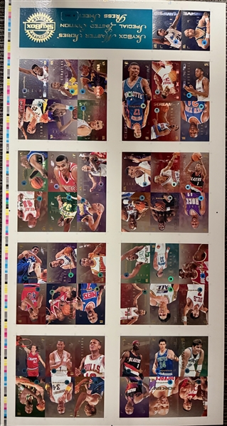 Basketball Memorabilia Lot w. (4) Un-cut Sheets & Penny Hardaway Signed 8x10 Photograph (UD Authentication)