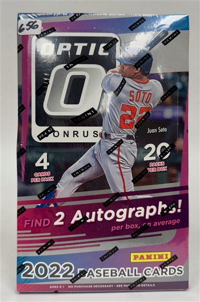 Factory Sealed 2022 Donruss Optic Baseball Hobby Box w/2 Autographs