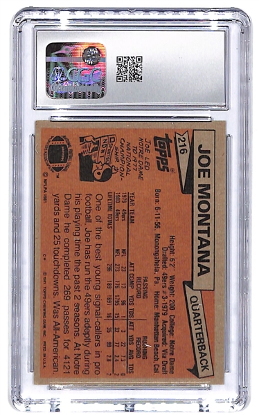 CGC Graded Hall of Fame Quarterback Rookie Card Pair w/ 1981 Topps Joe Montana Rookie CGC 5.5 & 1984 Topps John Elway Rookie CGC 7.5