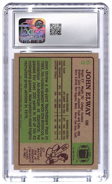 CGC Graded Hall of Fame Quarterback Rookie Card Pair w/ 1981 Topps Joe Montana Rookie CGC 5.5 & 1984 Topps John Elway Rookie CGC 7.5