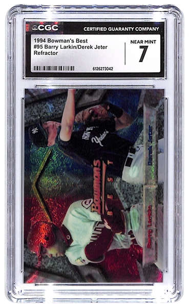 CGC Graded 1994 Bowman’s Best Refractor Trio w. Griffey Jr., Ripken Jr. & Jeter/Larkin 