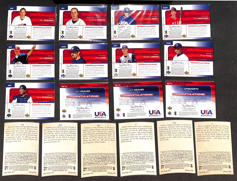2004 Upper Deck 25th Anniversary ASU Sets (x3) w/ Autographs & Relics + 2004 Topps Cracker Jack Complete Set (237 Cards)
