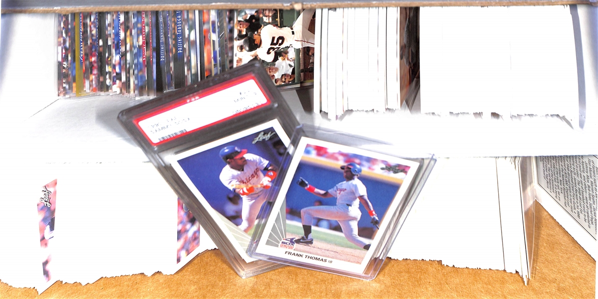 1990 Leaf Complete Set w/ Sammy Sosa PSA 9 Rookie & Frank Thomas Rookie + 2004 Leaf Complete Set