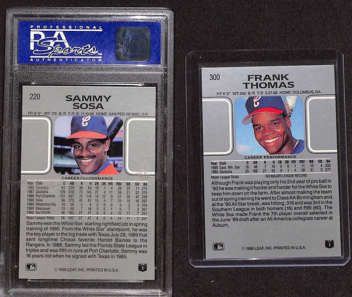 1990 Leaf Complete Set w/ Sammy Sosa PSA 9 Rookie & Frank Thomas Rookie + 2004 Leaf Complete Set