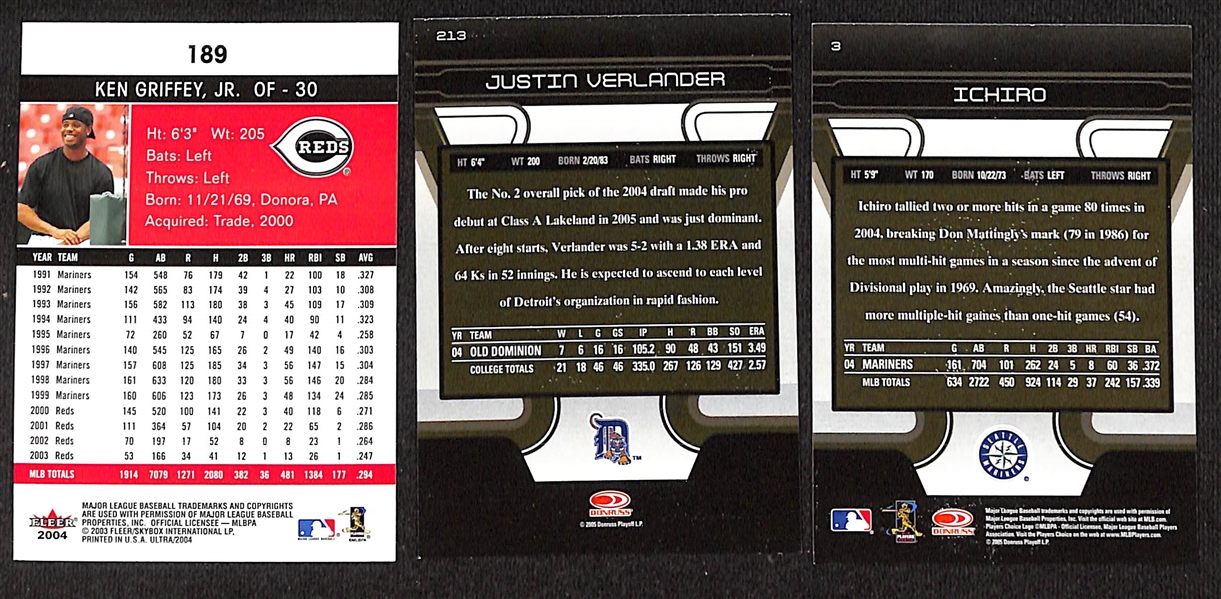 (7) Baseball Complete Base Set Spanning 1996-2005 w. Ichiro & Ken Griffey Jr