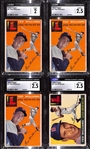 Lot of (4) Ted Williams Cards - (3) 1954 Topps #1 CGC 2.5, 2.5, & 2;  (1) 1955 Topps #2 CGC 2.5