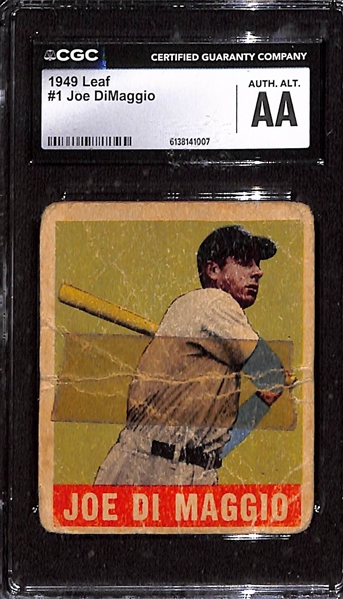 1949 Leaf Joe DiMaggio #1 - CGC Authentic Altered
