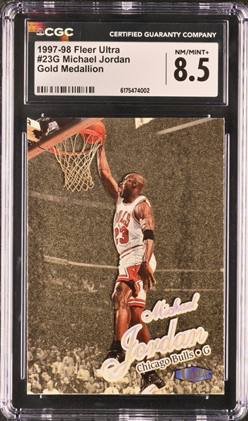 1997-98 Fleer Ultra Michael Jordan Gold Medallion Card #23G Graded CGC 8.5