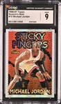 1996-97 Topps Seasons Best Michael Jordan Sticky Fingers Insert Card #SB18 Graded CGC 9