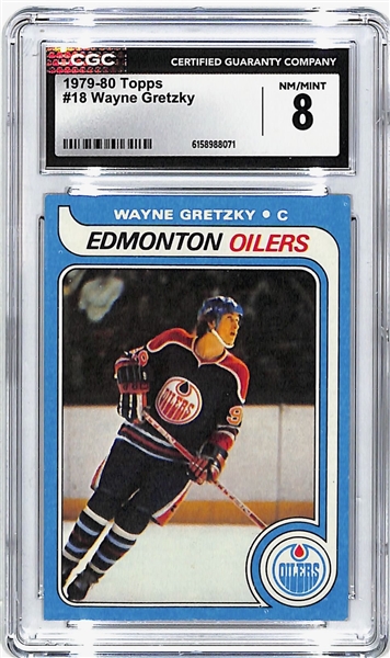 1979-80 Topps Wayne Gretzky Rookie Card Graded CGC 8