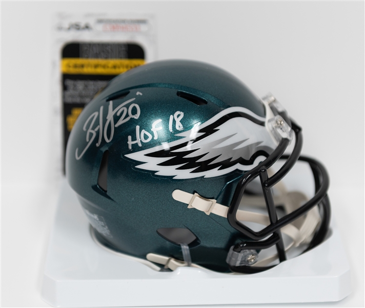 Brian Dawkins Signed and Inscribed Philadelphia Eagles Mini Helment (JSA COA)
