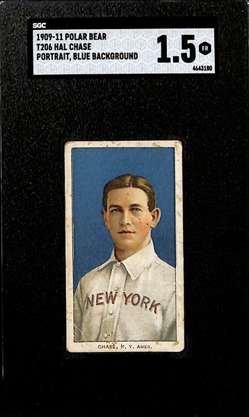 1910 T206 Piedmont Cigarettes Lot - Joe Kelley (HOF, SGC Authentic), Hal Chase (Portrait-Blue, SGC 1.5), Bill O'Hara (NY, SGC 2)