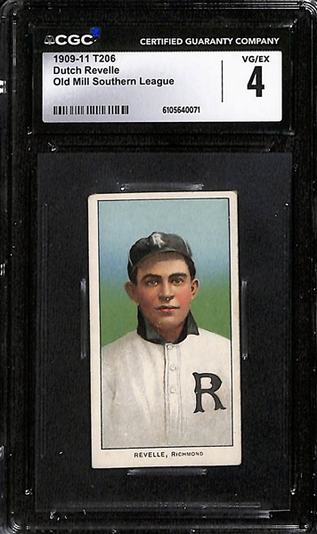 1909-11 T206 Dutch Revelle (Old Mill - Southern League) Graded CGC 4