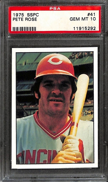 1975 SSPC Pete Rose (PSA 10) & 1960 Topps Larry Sherry #105 (PSA 8)