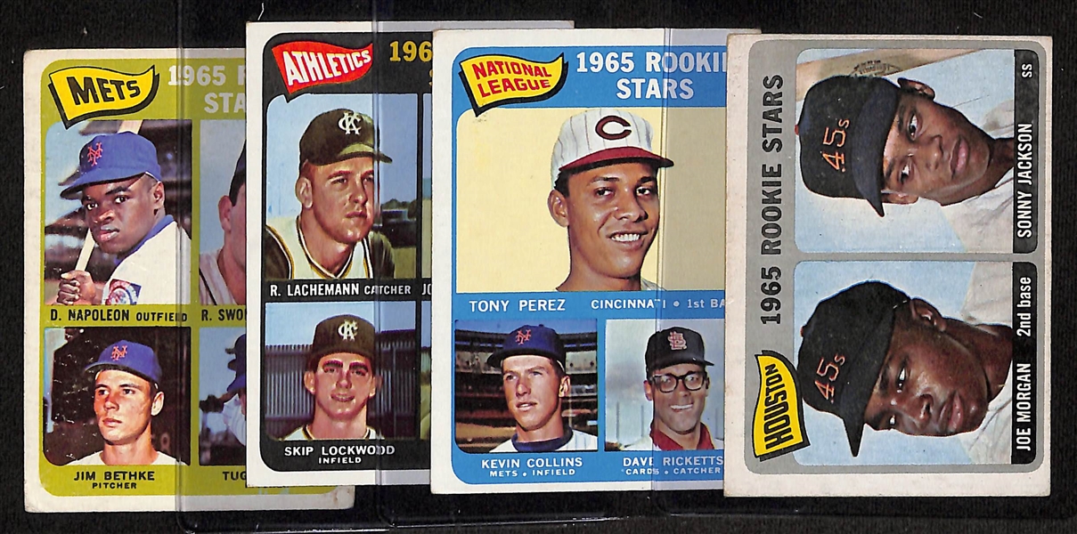 1965 Topps Baseball Rookie Card Lot - Joe Morgan (HOF), Tony Perez (HOF), Jim Catfish Hunter (HOF), Tug McGraw