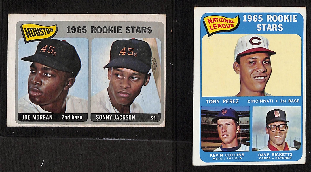 1965 Topps Baseball Rookie Card Lot - Joe Morgan (HOF), Tony Perez (HOF), Jim Catfish Hunter (HOF), Tug McGraw