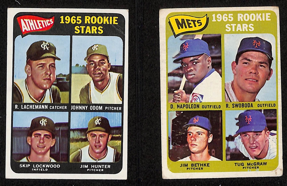1965 Topps Baseball Rookie Card Lot - Joe Morgan (HOF), Tony Perez (HOF), Jim Catfish Hunter (HOF), Tug McGraw