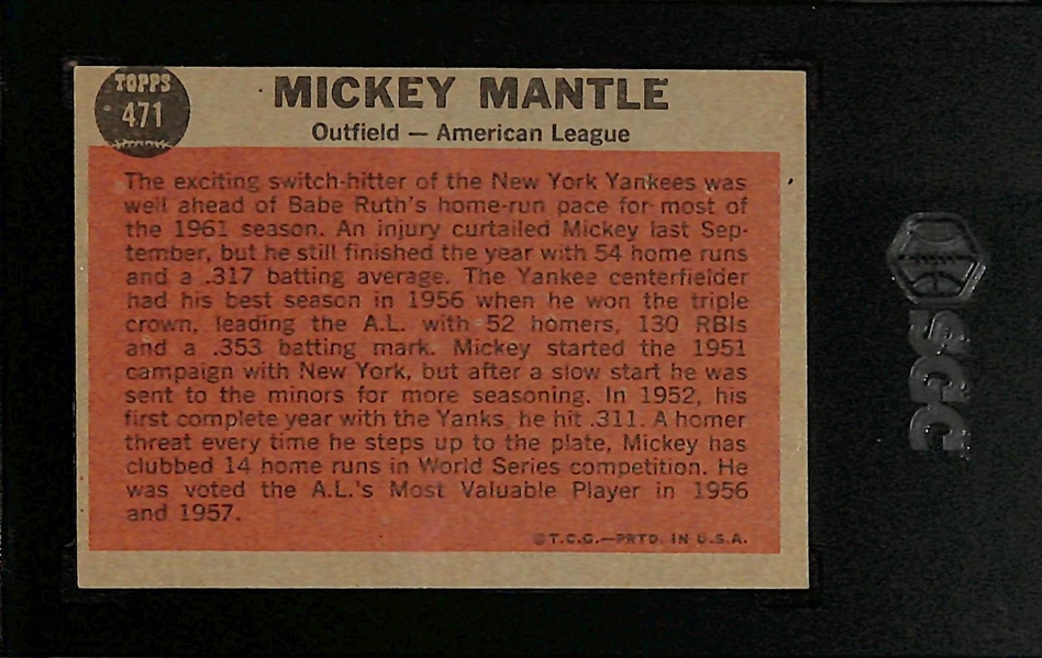 1962 Topps Mickey Mantle All-Star #471 Graded SGC 5