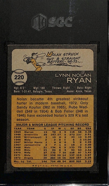 1973 Topps Nolan Ryan #220 Graded SGC 7.5 (NM+)