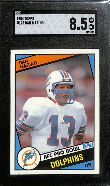 Sports Card Lot - 1984 Topps Dan Marino Rookie Card (SGC 8.5) & 2025 Leaf Vivid Mike Schmidt Technicolor Autograph Card (#1/1)
