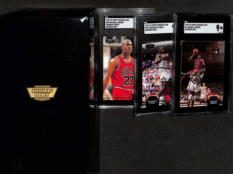 1992-93 Topps Stadium Club Members Only Regular Card Complete 400-Card Set w. Michael Jordan #1 (SGC 9), Shaquille O'Neal Rookie #247 (SGC 9.5), & Michael Jordan #210 (SGC 8)  