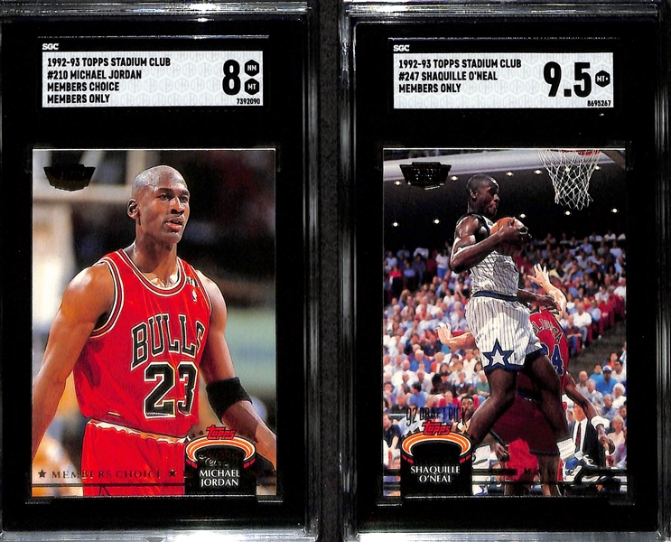 1992-93 Topps Stadium Club Members Only Regular Card Complete 400-Card Set w. Michael Jordan #1 (SGC 9), Shaquille O'Neal Rookie #247 (SGC 9.5), & Michael Jordan #210 (SGC 8)  