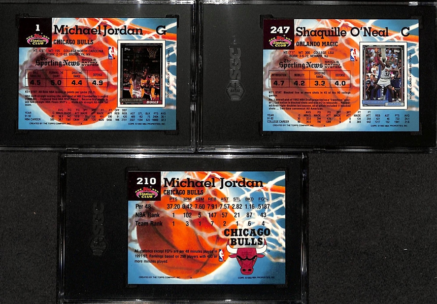 1992-93 Topps Stadium Club Members Only Regular Card Complete 400-Card Set w. Michael Jordan #1 (SGC 9), Shaquille O'Neal Rookie #247 (SGC 9.5), & Michael Jordan #210 (SGC 8)  