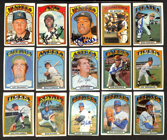Over (110) Signed 1970-1976 Topps Baseball Cards w. Lucchesi, Dobson, Valentine, (7) Rookie Star Cards, + (JSA Auction Letter)