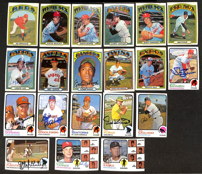 Over (110) Signed 1970-1976 Topps Baseball Cards w. Lucchesi, Dobson, Valentine, (7) Rookie Star Cards, + (JSA Auction Letter)