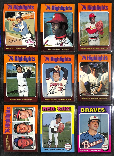 1975 Topps (660) Card Complete Set w. George Brett (RC) & Robin Yount (RC)