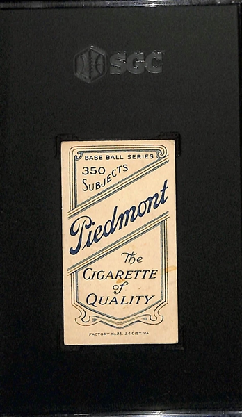 1910 T206 Piedmont Cigarettes Miller Huggins (HOF, Hands at Mouth) Graded SGC 3