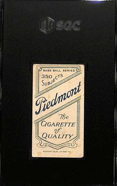 1910 T206 Piedmont Cigarettes Miller Huggins (HOF, Portrait) Graded SGC 2.5