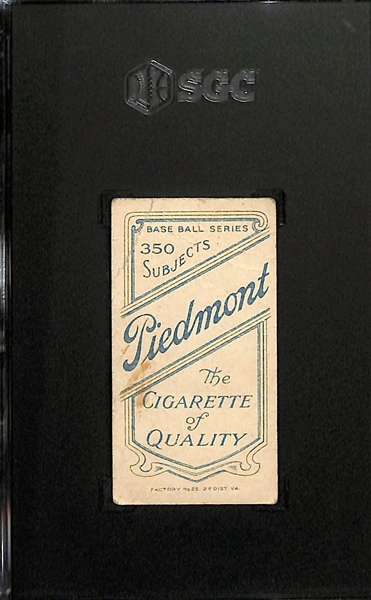 1910 T206 Piedmont Cigarettes Rube Waddell (HOF, Throwing) Graded SGC 1