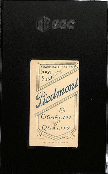 1910 T206 Piedmont Cigarettes Roger Bresnahan (HOF, With Bat) Graded SGC 2.5