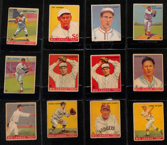 Lot of (50) 1933 Goudey Baseball Cards w. Bob O'Farrell