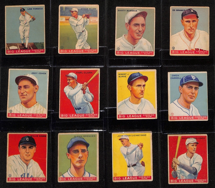 Lot of (50) 1933 Goudey Baseball Cards w. Bob O'Farrell