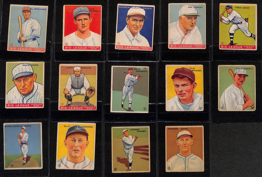 Lot of (50) 1933 Goudey Baseball Cards w. Bob O'Farrell