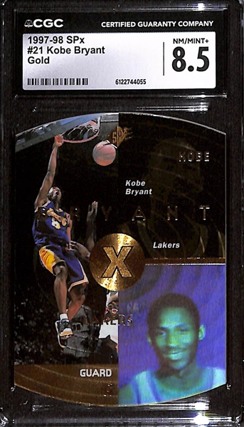 1997-98 Upper Deck SPx Kobe Bryant - Gold Short Print - #21 Graded CGC 8.5
