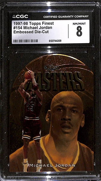 1997-98 Topps Finest Michael Jordan #154 - Embossed Die-Cut Graded CGC 8
