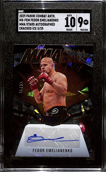 2025 Panini Combat Anthology Fedor Emelianenko MMA Star Autographed Cracked Ice #5/25 SGC 9/10 Auto
