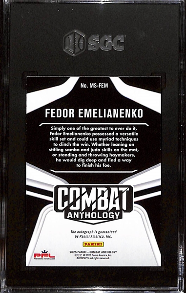 2025 Panini Combat Anthology Fedor Emelianenko MMA Star Autographed Cracked Ice #5/25 SGC 9/10 Auto