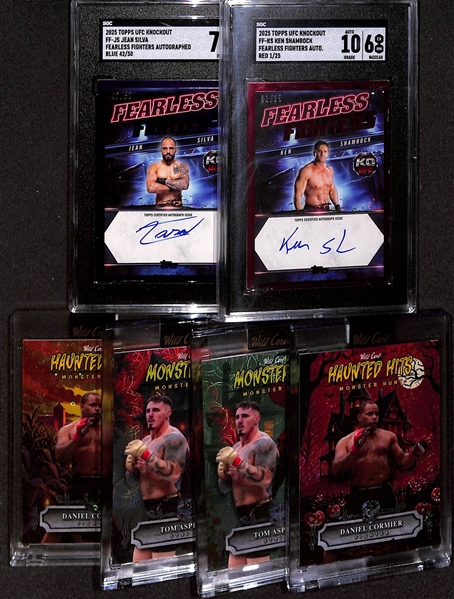 Lot of (2) Topps SGC Graded & (4) Wild Card UFC Cards w. Ken Shamrock