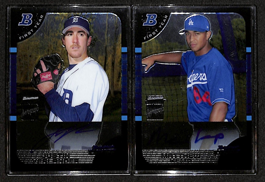 2005 Bowman Baseball Complete Set - Base & Autograph Set w. Justin Verlander & Matt Kemp Autograph Rookie Cards (330 Base Cards, 23 Autograph Cards)