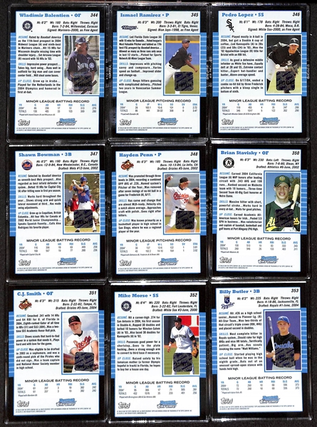 2005 Bowman Baseball Complete Set - Base & Autograph Set w. Justin Verlander & Matt Kemp Autograph Rookie Cards (330 Base Cards, 23 Autograph Cards)